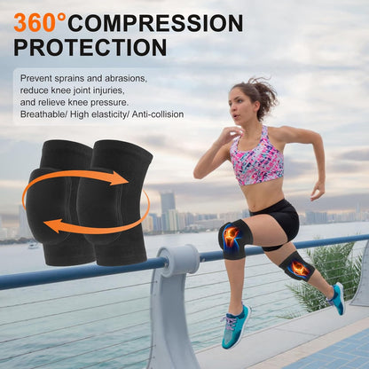 HISFFOG Volleyball Knee Pads for Dancers, Soft Breathable Knee Pads for Men Women Younth Girls Kids Knees Protective, Knee Braces for Volleyball Football Dance Yoga Wrestling Running Cycling