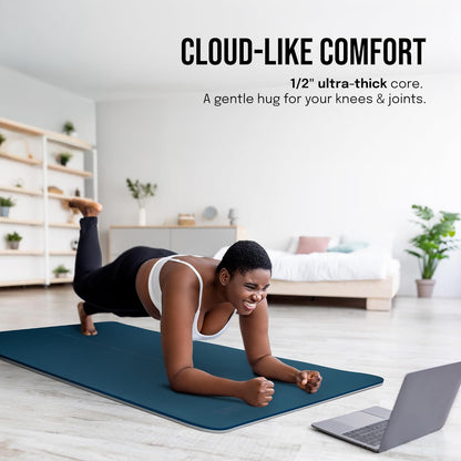 Gogokiwi Extra Wide Yoga Mat for Men Women (72"L x 36"W) Non Slip Fitness & Exercise Mat with Alignment Marks for Yoga, Pilates, Floor Workouts
