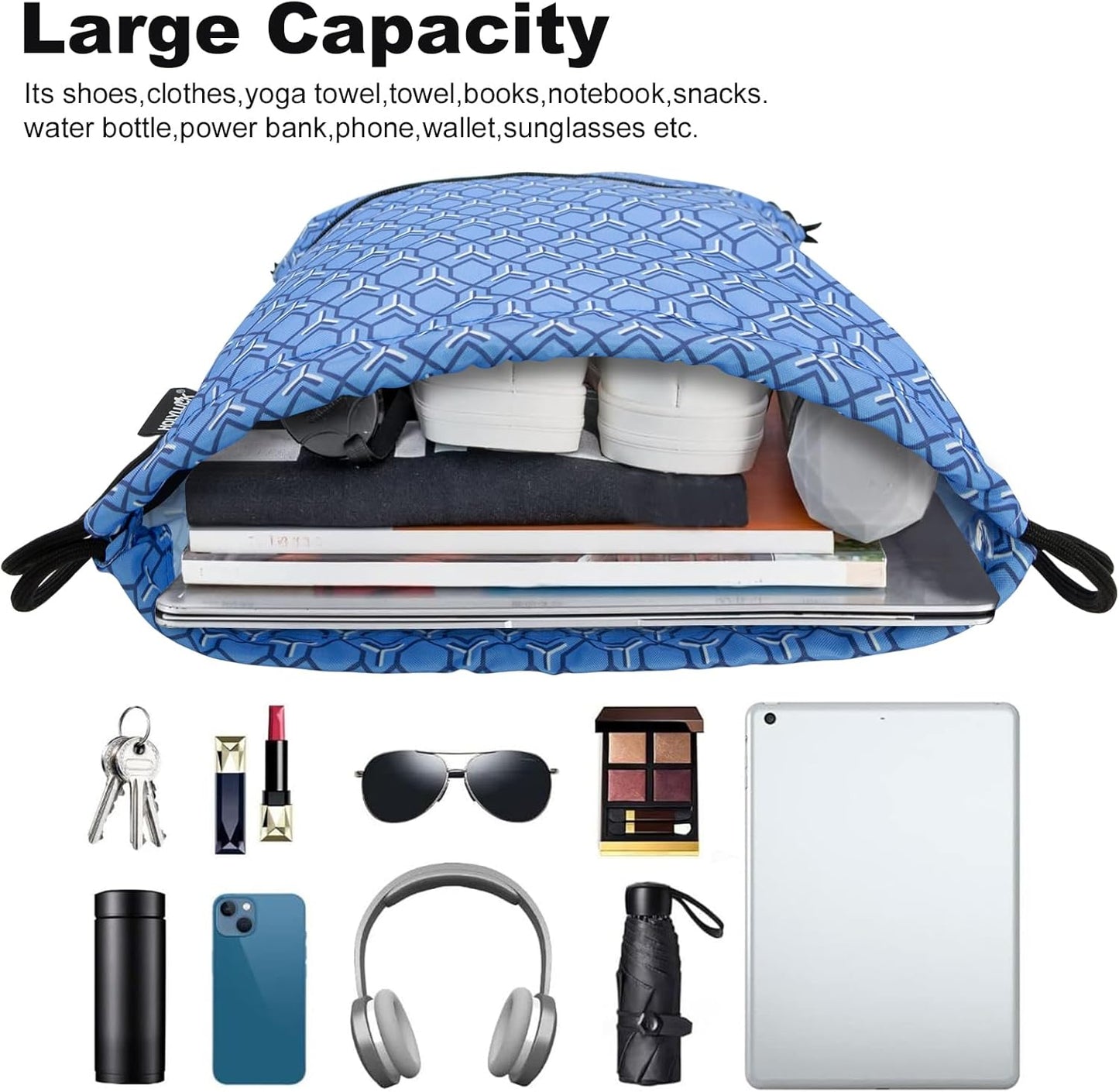 HOLYLUCK Drawstring Backpack Bag Sport Gym Sackpack - Colors B