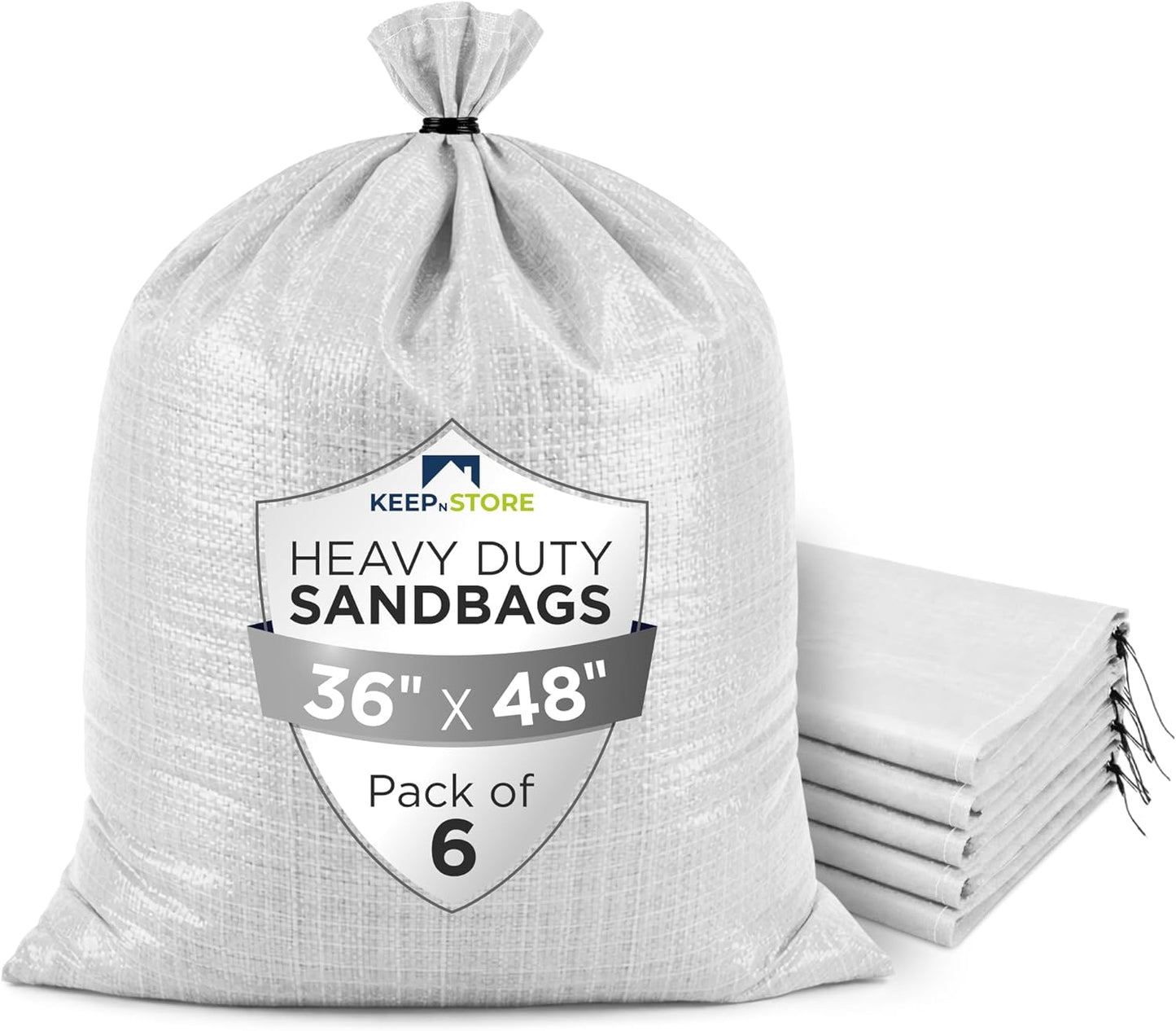 Heavy Duty Sand Bags Pack of 3, White Empty Sandbags with Built-In Ties, Woven Polypropylene UV Protection 1600 Hours, Fillable Sand Bags for Flood Control, Weight, 10x14 inches, 15 Pounds Volume