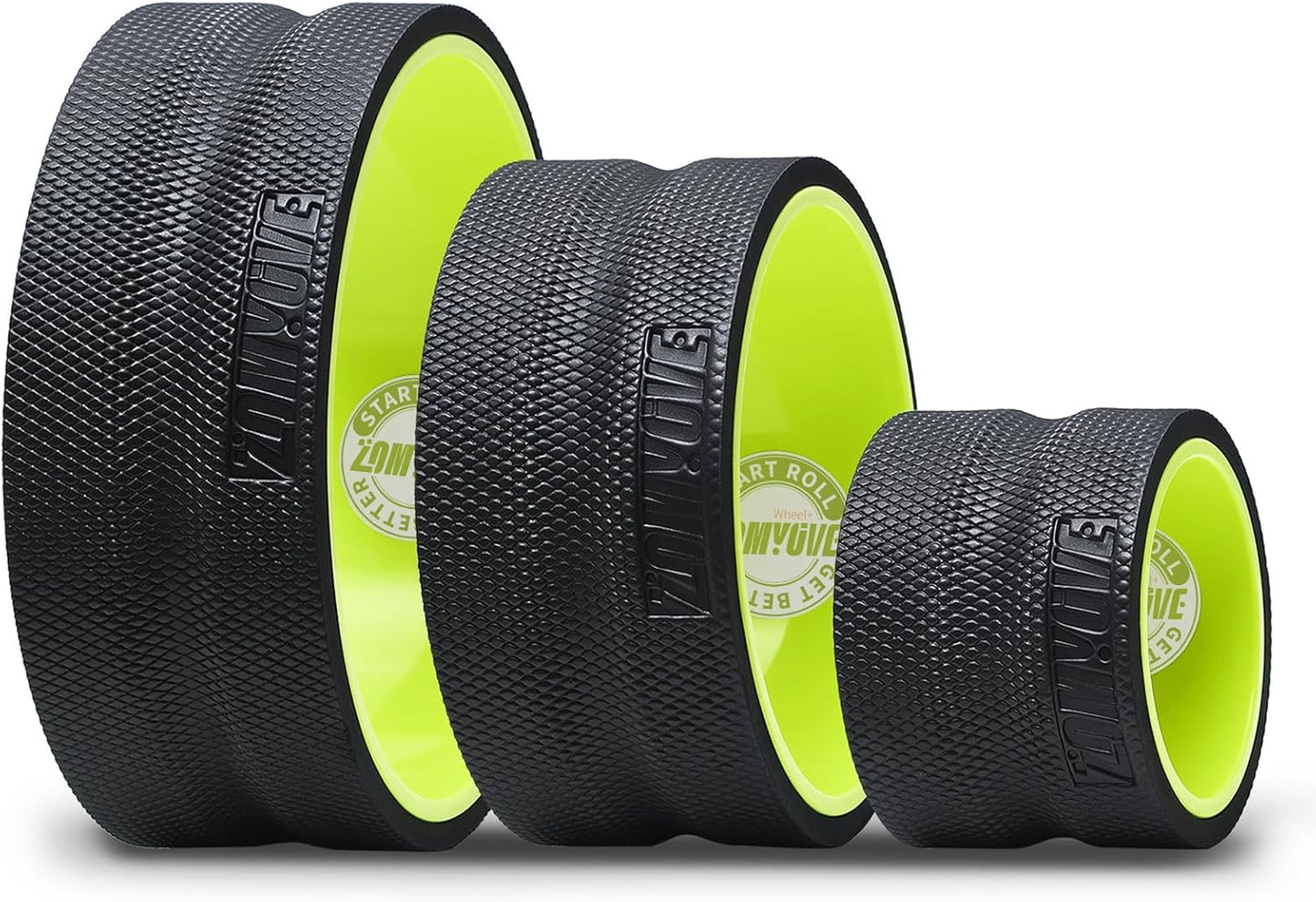 3 Pack Back Roller- Yoga Wheel for Back Pain Reliefn & Stretching, Back Wheel for Deep Tissue Massage, Foam Roller for Physical Therapy & Exercise