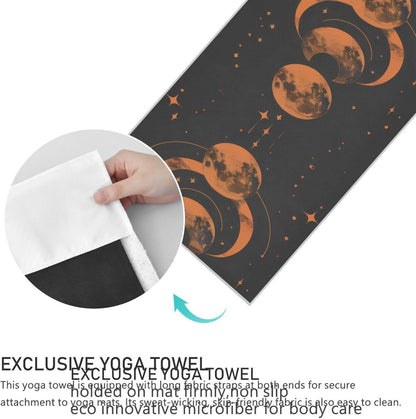 ALAZA Space Moon Yoga Towel Non Slip Soft Sweat Absorbent Mat Towel for Hot Yoga Exercise Pilates 73x27 Inches