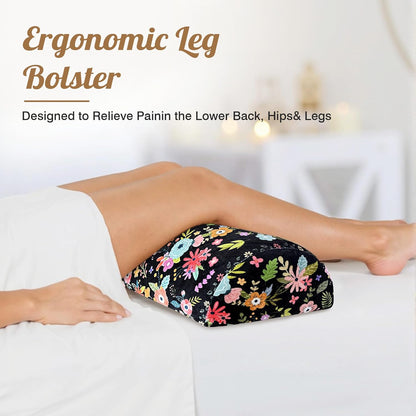 Knee Pillow for Back Sleeping – Half Moon Bolster Pillow for Under Knee While Sleeping Support, Leg & Back Pain Relief (21.5x9x5 Inches)