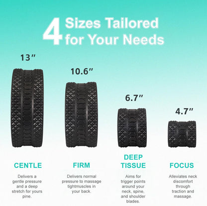 Back Roller Wheel 4 Pack - Yoga Wheel for Back Pain & Stretching,Back Roller for Deep Tissue Massage, Back Wheel for Physical Therapy & Exercise