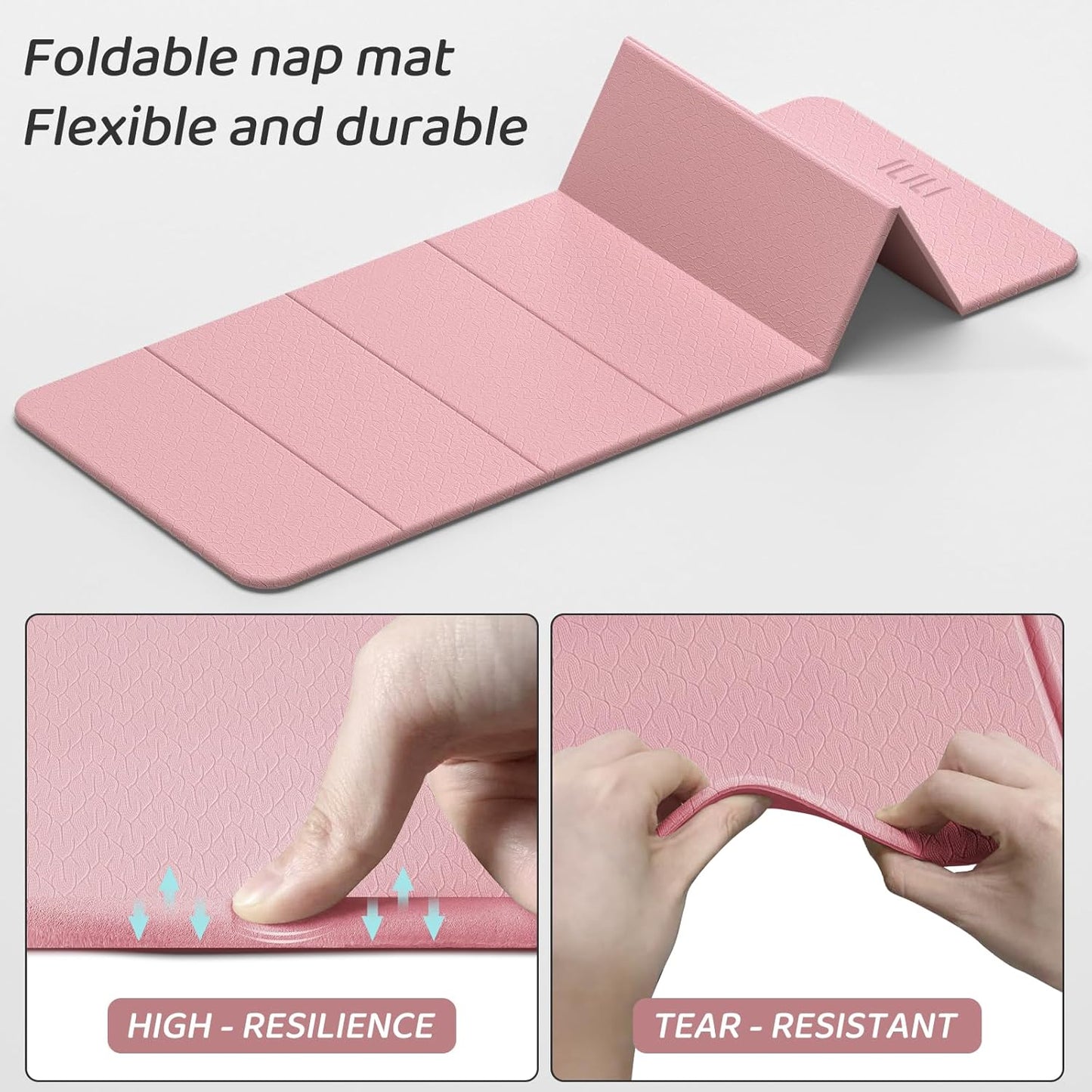 ILILI Foldable Yoga Mat 71 * 24 * 0.3'' - TPE Non-Slip Fitness Mat for Home，Waterproof & Lightweight (2lb) for Home Gym, Pilates & Stretching,Fitness Workouts