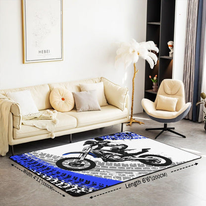 Feelyou Dirt Bike Area Rug 3x5 Kids Extreme Sports Green Honeycomb Living Room Rugs for Bedroom Boys Girls Teens Racing Motocross Rider Decorative Carpet Rug Non-Slip Motorcycle Indoor Floor Mat