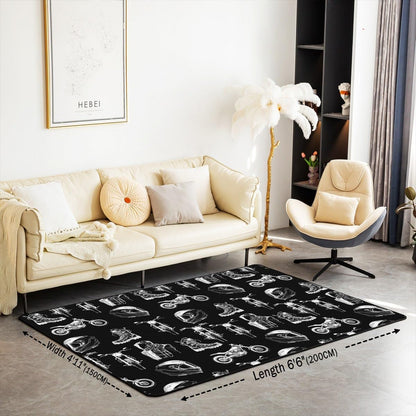 Feelyou Dirt Bike Area Rug 3x5 Kids Extreme Sports Green Honeycomb Living Room Rugs for Bedroom Boys Girls Teens Racing Motocross Rider Decorative Carpet Rug Non-Slip Motorcycle Indoor Floor Mat