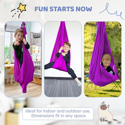 Aokitec Therapy Swing for Kids with Special Needs (Hardware Included) Snuggle Swing Cuddle Hammock Indoor Adjustable Aerial Yoga for Children with Autism, ADHD, Asperger, Sensory Integration