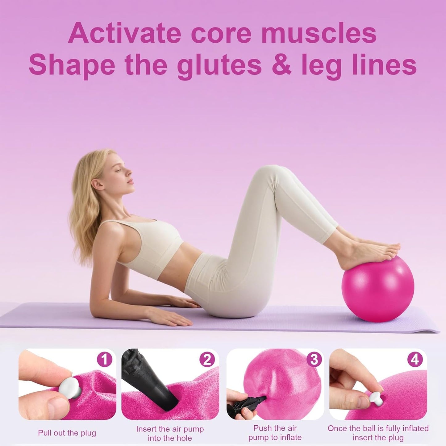 Pilates Kit, Home Pilates Equipment Set with Pilates Ring, Pilates Ball and 5 Resistance Bands, Core Strength Training Workout Kit for Flexibility & Muscle Toning
