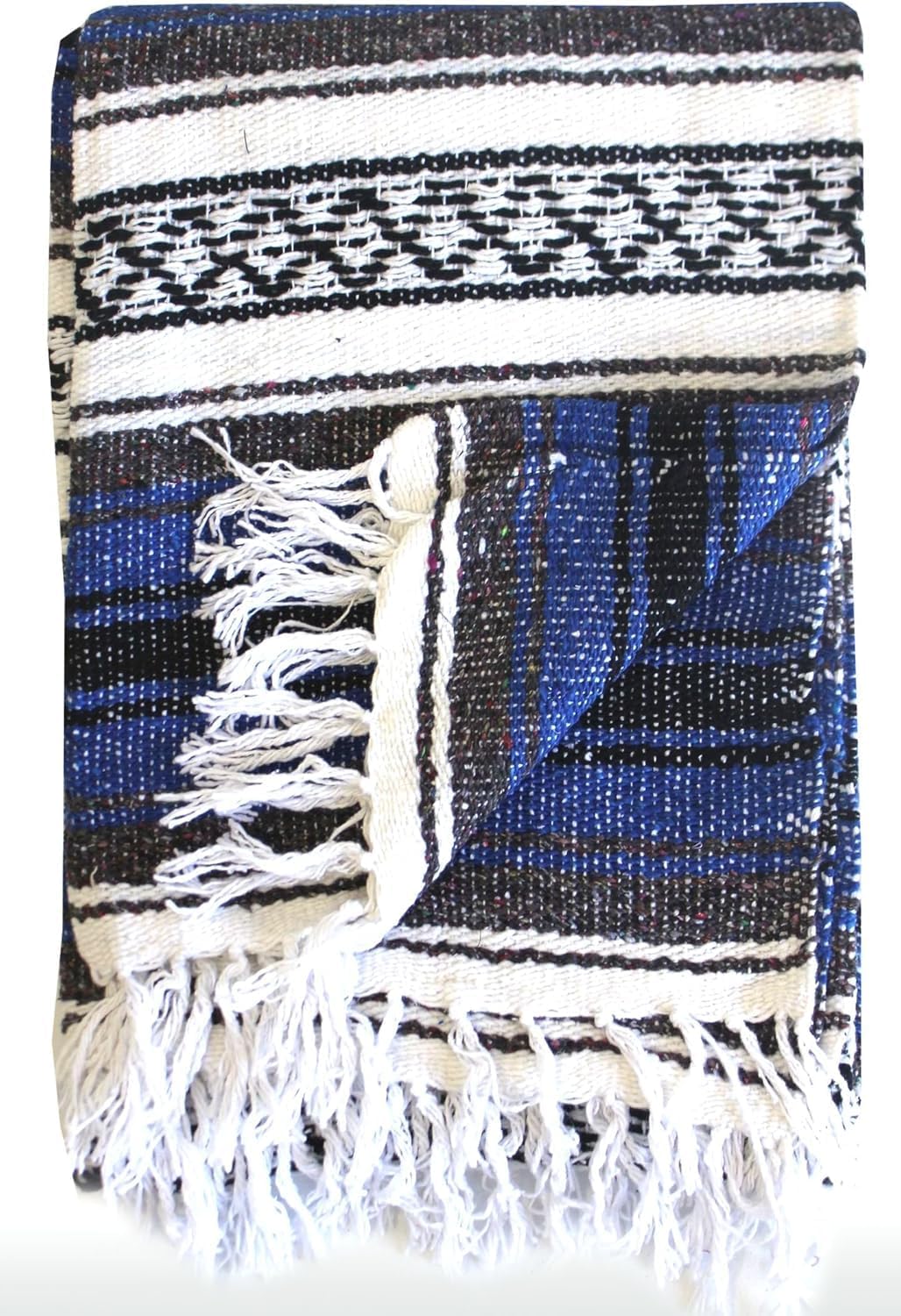 Del Mex Classic Mexican Blanket, Large Authentic Woven Falsa Throw (70"x50"), Artisan Southwest Décor for Beach, Yoga, Outdoors (Lavender)