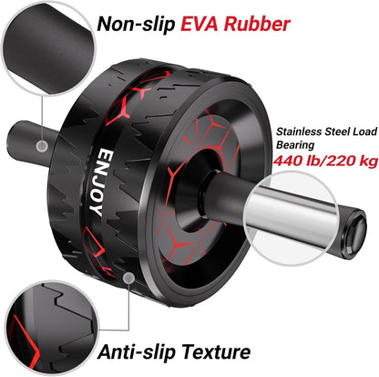 Readaeer Ab Roller Wheel, Ab Exercise Wheels Kit with Ab Roller, Resistance Bands, Knee Mat, Jump Rope, Push-Up Bar