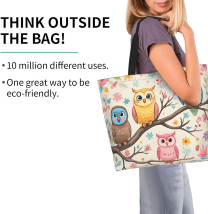 Tote Shoulder Bag Large Durable Reusable Eco-friendly Handbag Lightweight Stylish for Daily Use-19.7x15.7x5.9 Inch - Colors A