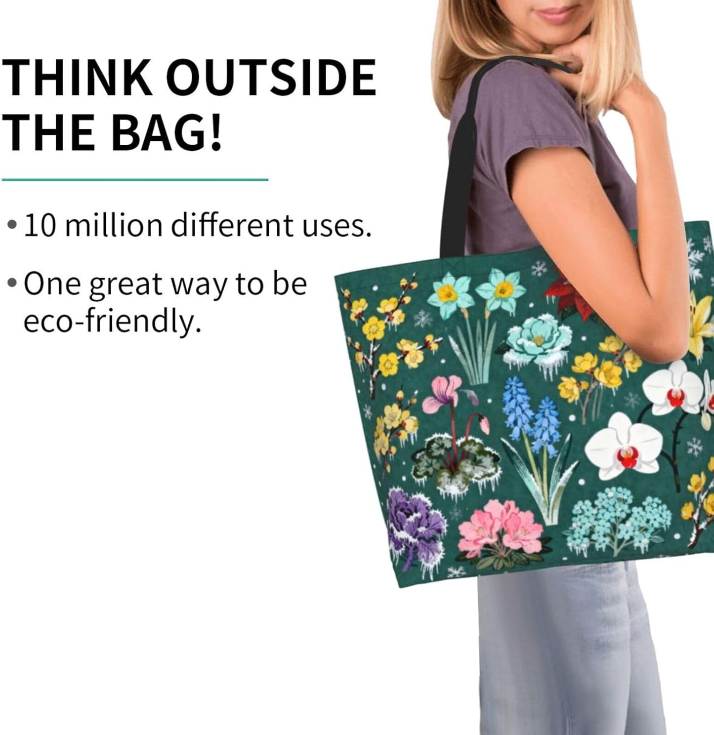Tote Shoulder Bag Large Durable Reusable Eco-friendly Handbag Lightweight Stylish for Daily Use-19.7x15.7x5.9 Inch - Colors B