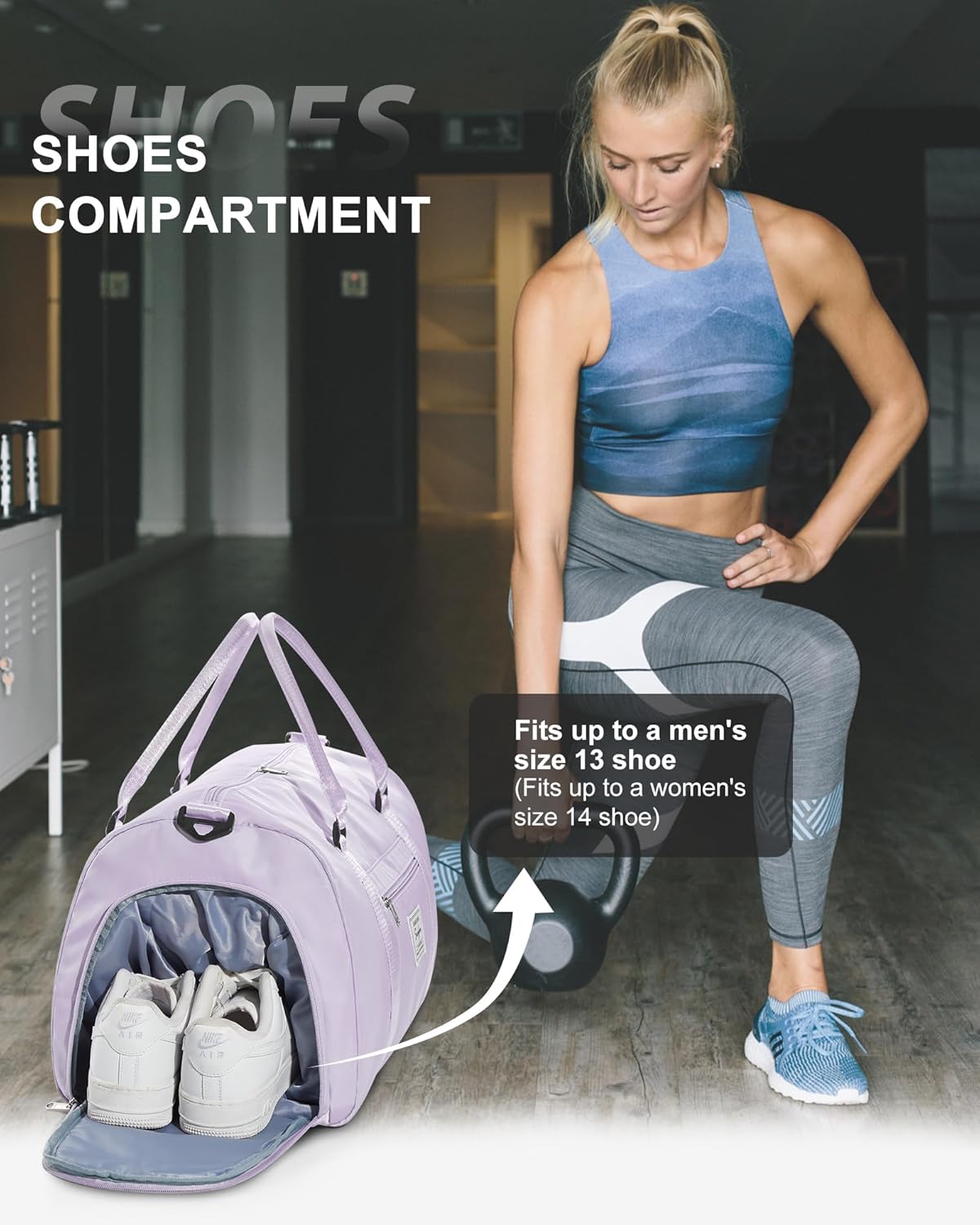 Gym Bag Womens Mens with Shoes Compartment and Wet Pocket Travel Duffel Bag for Women for Plane Sport Gym Tote Bags Swimming Yoga Waterproof Weekend Overnight Carry on Bag Hospital Holdalls - Colors C