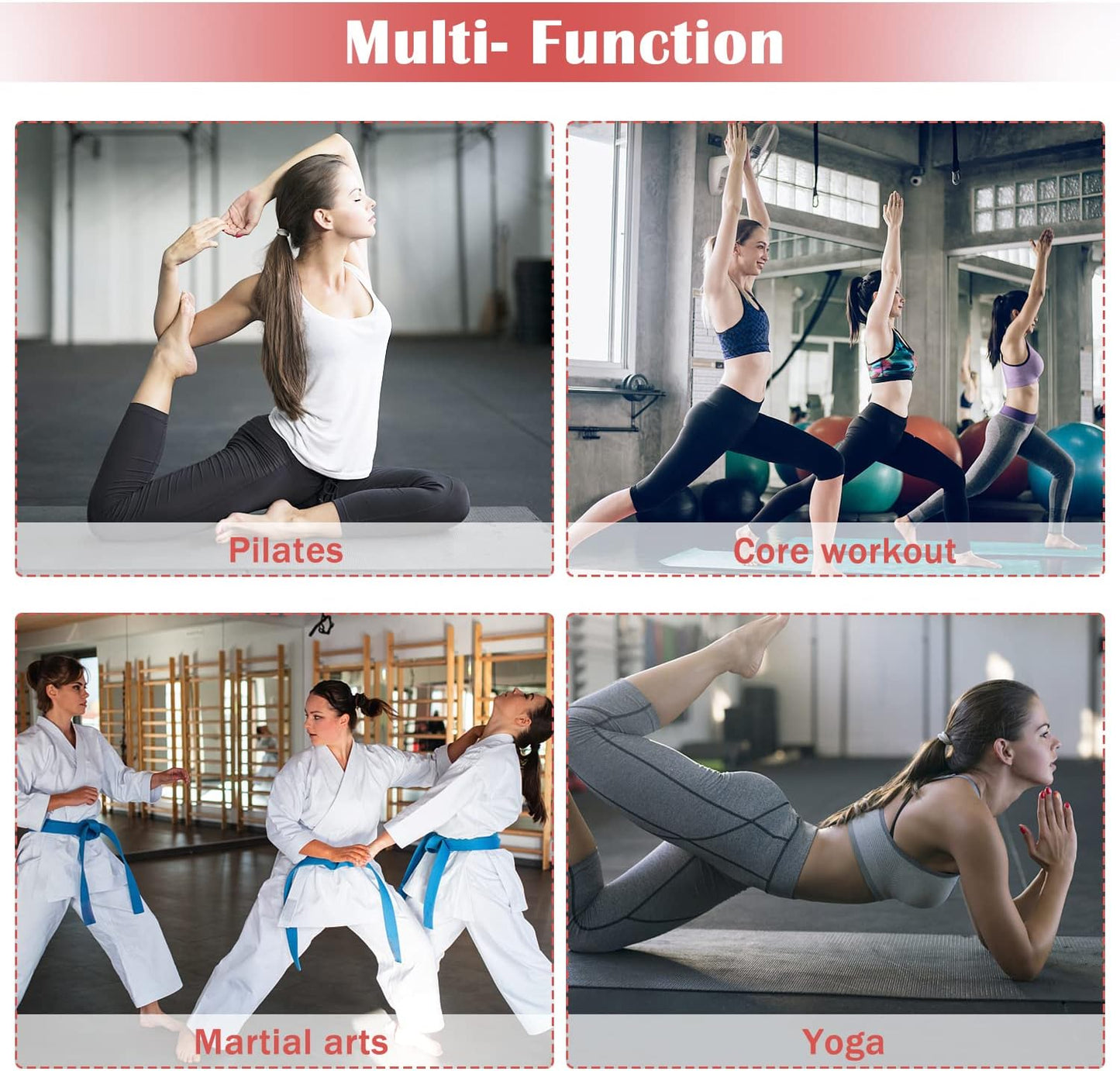 Gymnastics Mat for Tumbling, Folding Tumbling Mat Exercise Mat Gym Mat Tumbling Mats for Kids, Adults, PU Leather Yoga Mat with Carrying Handles