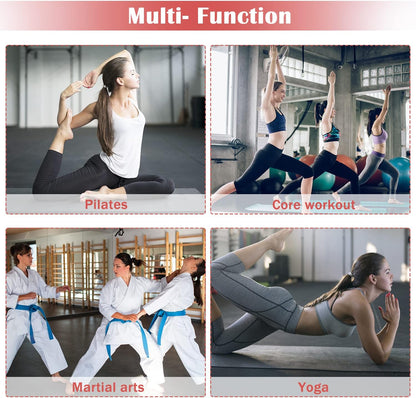Gymnastics Mat for Tumbling, Folding Tumbling Mat Exercise Mat Gym Mat Tumbling Mats for Kids, Adults, PU Leather Yoga Mat with Carrying Handles