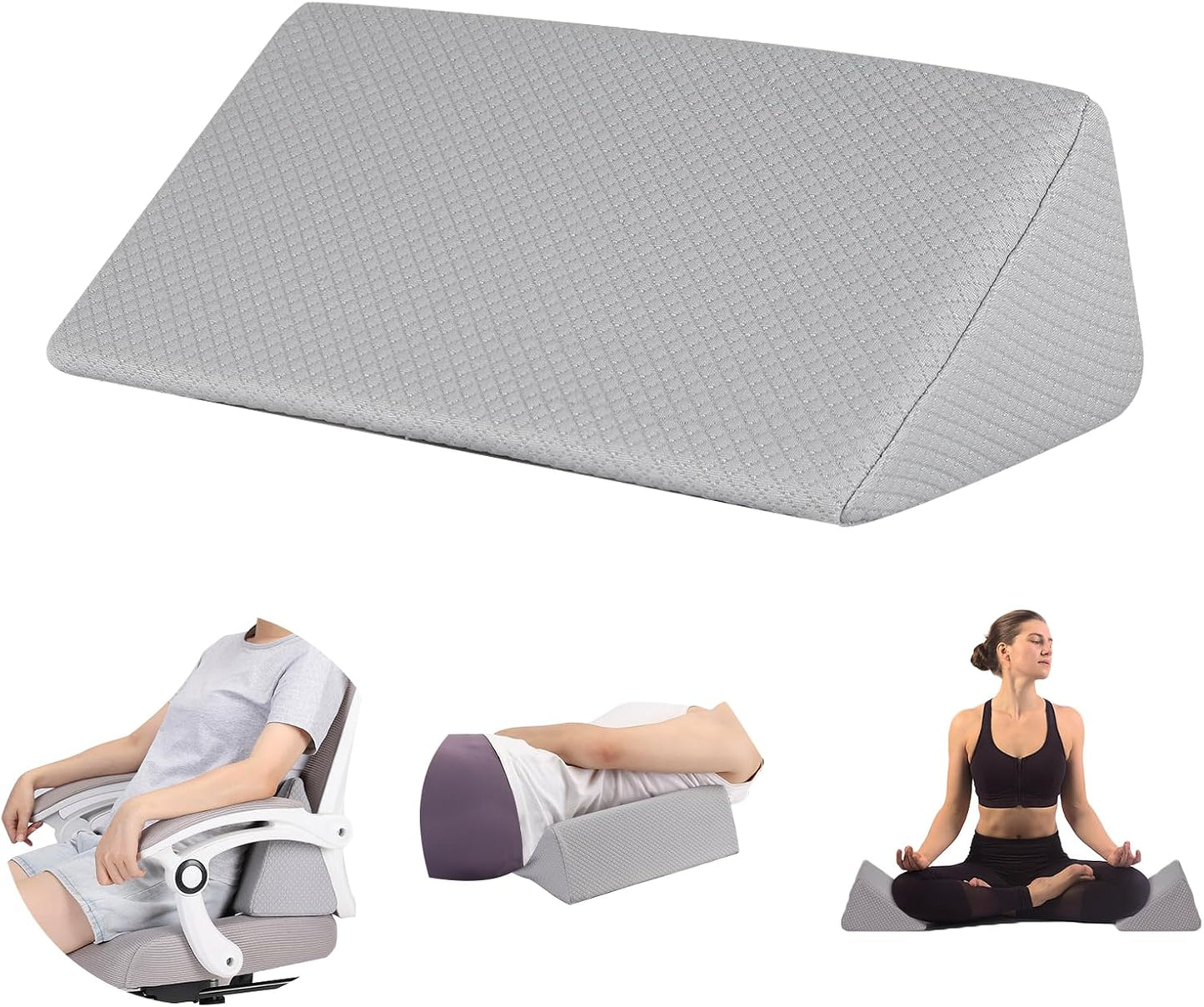 Small Wedge Pillow, Small Wedge Pillow for Sleeping, Foam Wedge for Yoga, Laptop, Memory Foam Positioning, Foam Pillow for Chair, Provide Support and Relieve Fatigue(Blue-17.7")
