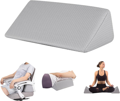 Small Wedge Pillow, Small Wedge Pillow for Sleeping, Foam Wedge for Yoga, Laptop, Memory Foam Positioning, Foam Pillow for Chair, Provide Support and Relieve Fatigue(Blue-17.7")