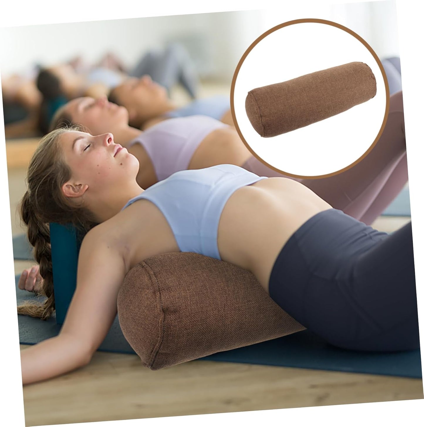 Totority Yoga Bolster Restorative Pillow Lumbar Support for Yoga Meditation Pillow for Women