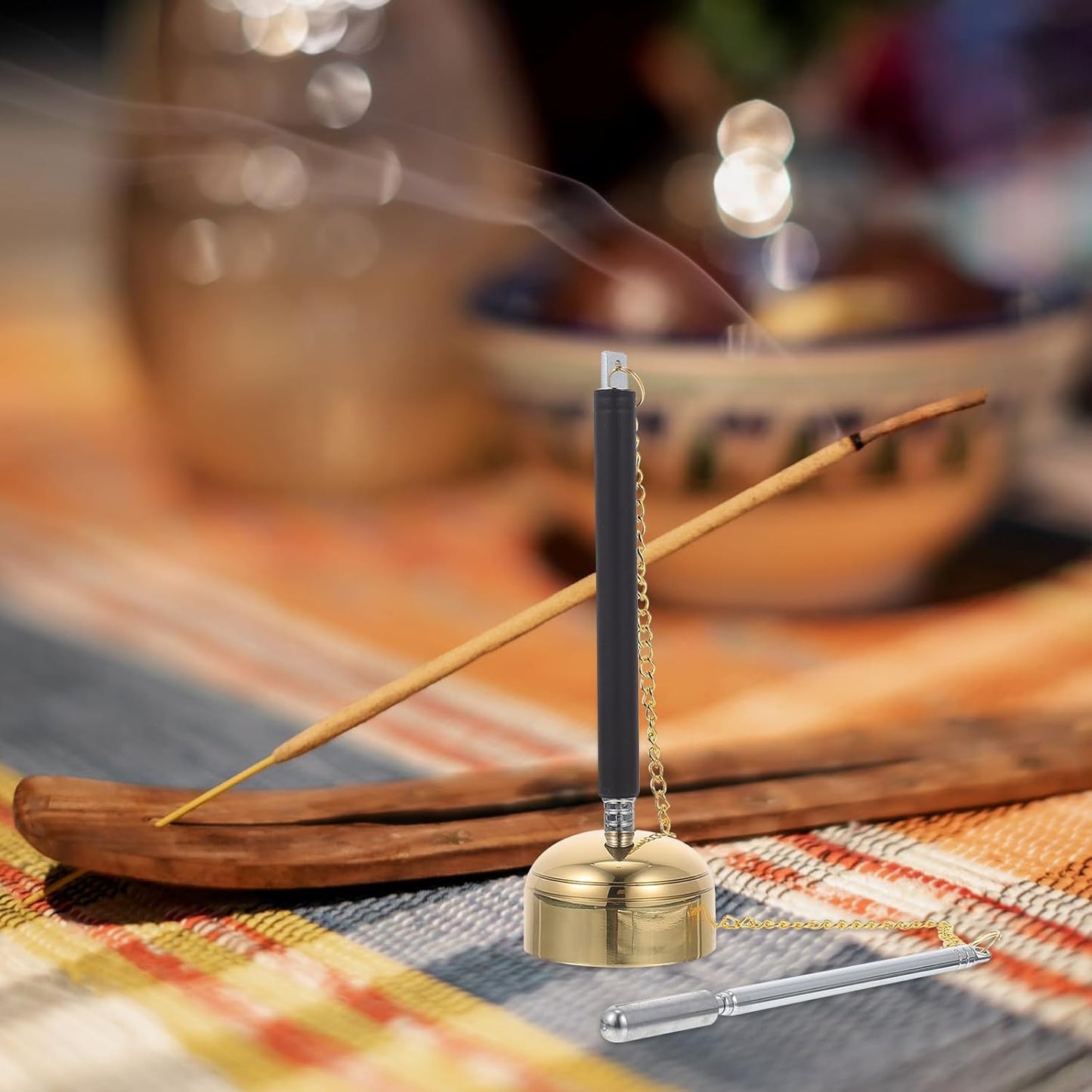 VOSAREA Tingsha Bell Buddhist Chime Meditation Chime Bells Buddhist Lucky Symbols Tingsha Cymbals Temple Dharma Ritual Utensil