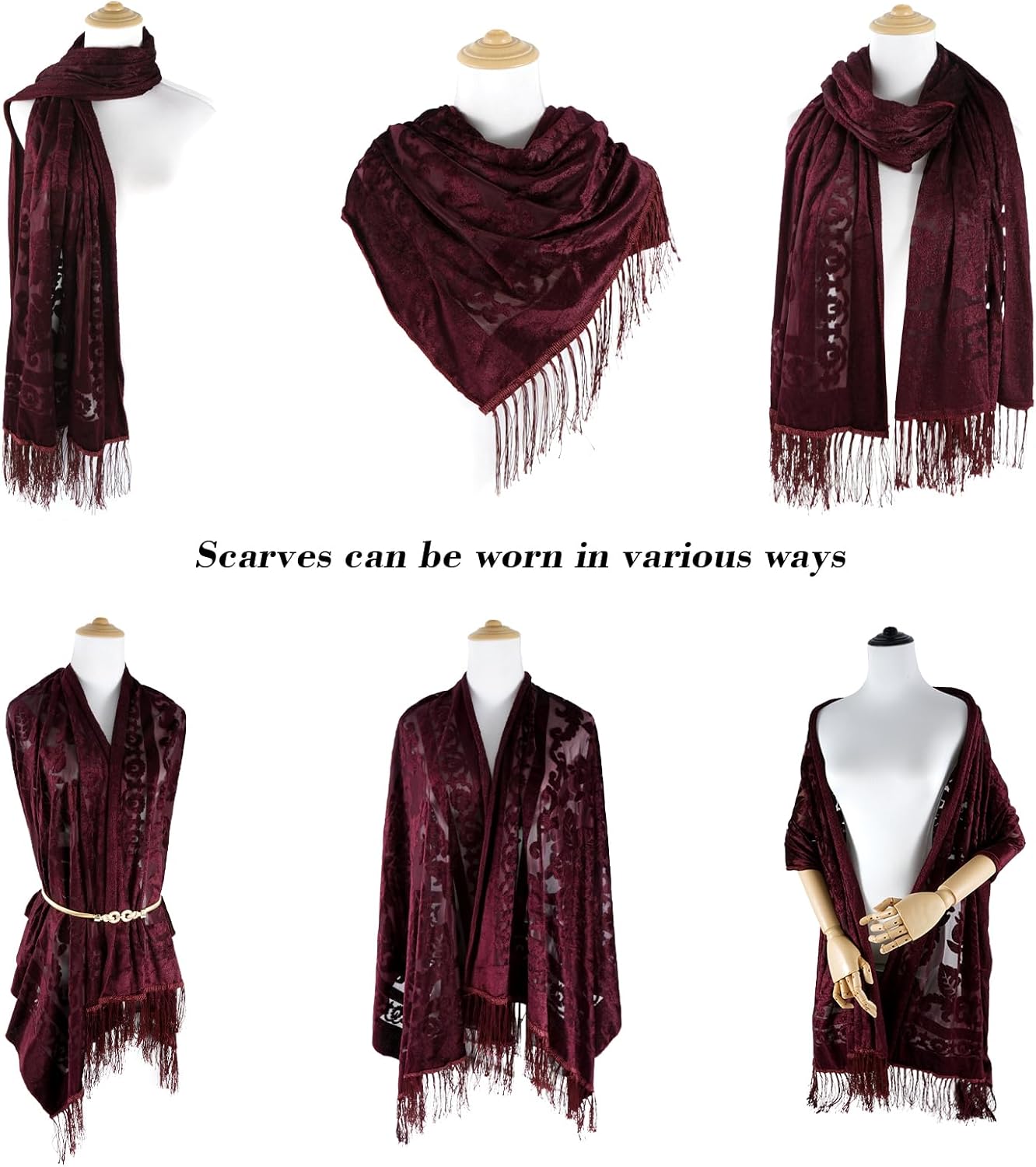 E-Clover Lace Shawl Velvet Scarfs Shawls and Wraps for Evening Dresses Wedding Shawl Wraps for Dress Accessories Winter