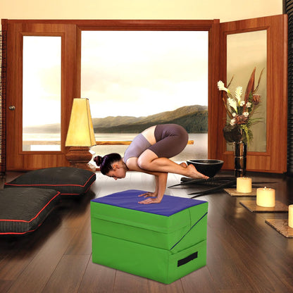 FDW Gymnastics Mat Incline Indoor/Outdoor Tumbling Mats yoga mat for Home Gym Folding Exercise Mat with Non-Slip Surface & Handles Cheese Wedge Mat
