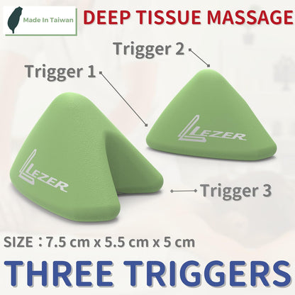 LEZER Trigger Massage Point, Manual Massage Ball, Muscle Knots Relief Tool, Myofascial Release, Physical Therapy, Deep Tissue Back Massage, Plantar Fasciitis, 2.9 in x 2.1 in (Blue)