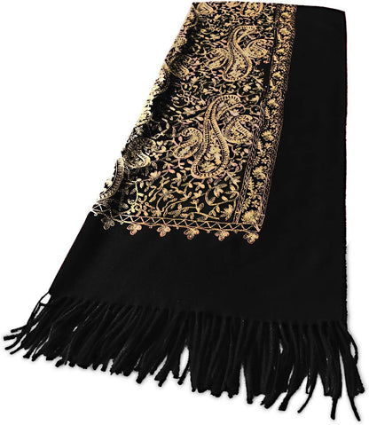 Urban CoCo Women's Embroidered Oversize Tassel Shawl Scarf Wraps for Women