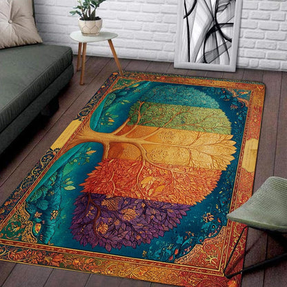Tree of Life Area Rug – Bohemian Mandala Carpet for Living Room, Bedroom, Meditation Space, Yoga, Spiritual Home Décor – Large Soft Floor Mat for Indoor Decoration (TOL08)
