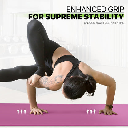 Yoga Mat 11mm Extra Thick TPE Pilates Mat 73"L x 32"W, Non-Slip, Odorless & Tear-Resistant with Carrying Strap, Unisex Design for Home Gym, Floor Exercises, Meditation & Workouts