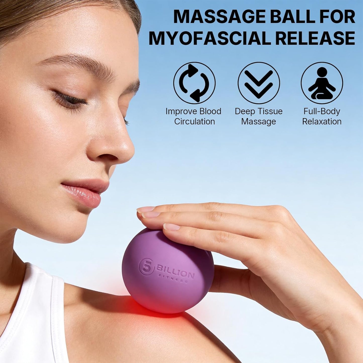 5BILLION FITNESS Peanut Massage Ball - Double Lacrosse Massage Ball & Mobility Ball for Physical Therapy - Deep Tissue Massage Tool for Myofascial Release, Muscle Relaxer, Acupoint Massage