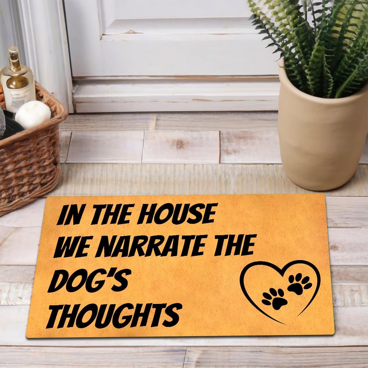 MELODADDY Funny Welcome Doormat Front Door Decor Rugs with Rubber Back 30"(L) x 18"(W) Personalized Matt Outside Entrance (Leave Your Worries At the Door Yoga Meditation Namaste)