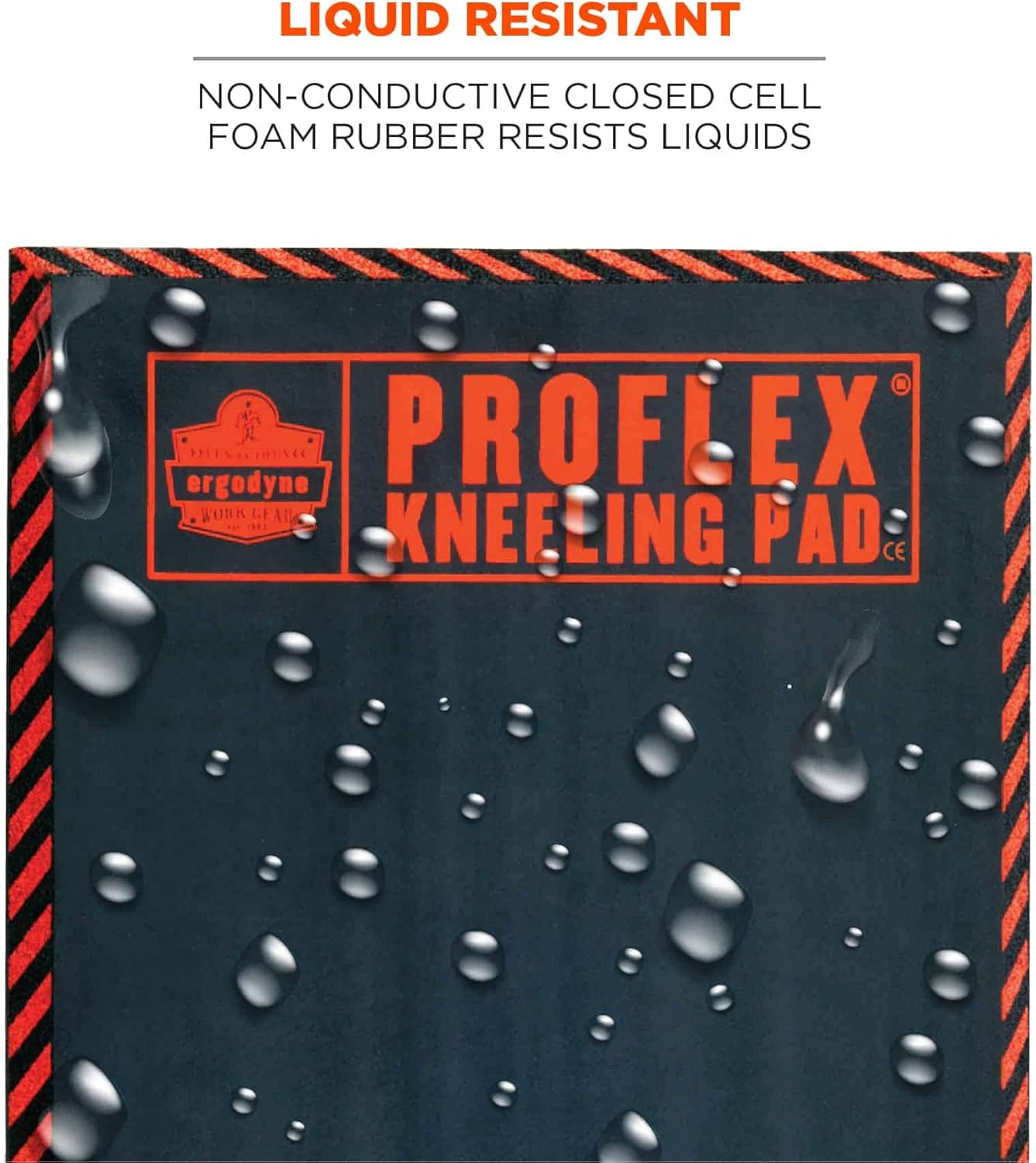 Ergodyne ProFlex 375 Kneeling Pad, Foam Knee Cushion, Water Resistant Kneeling Mat, 8" x 18" x 1,Orange, Compact