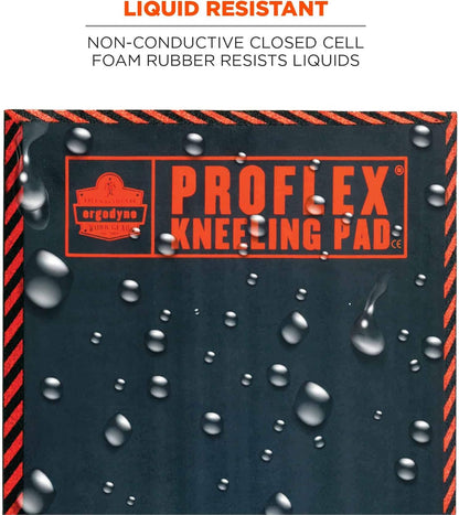 Ergodyne ProFlex 375 Kneeling Pad, Foam Knee Cushion, Water Resistant Kneeling Mat, 8" x 18" x 1,Orange, Compact