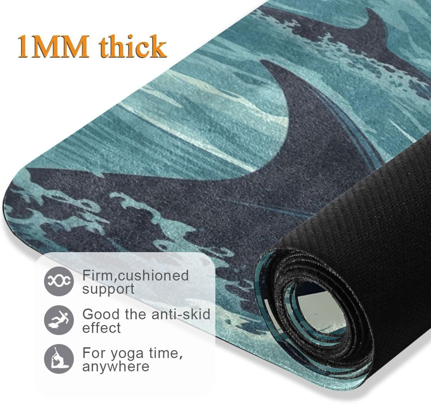 Yoga Mat Foldable Exercise Mats Gym Non Slip Workout Mat for Women and Men Pilates Floor Fitness Mat with Storage Bag 71 inch x 26 inch