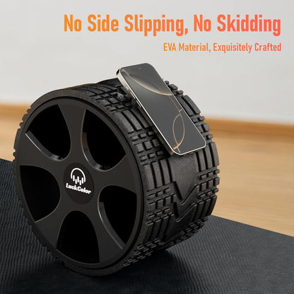 Back Roller, Back Wheel Targeted Back Pain Relief, Yoga Wheel Muscle Massage, Foam Roller for Trigger Point Therapy Physical, Stretching & Exercise, 880lbs Capacity, 10 Inch (Black+Acid Blue)