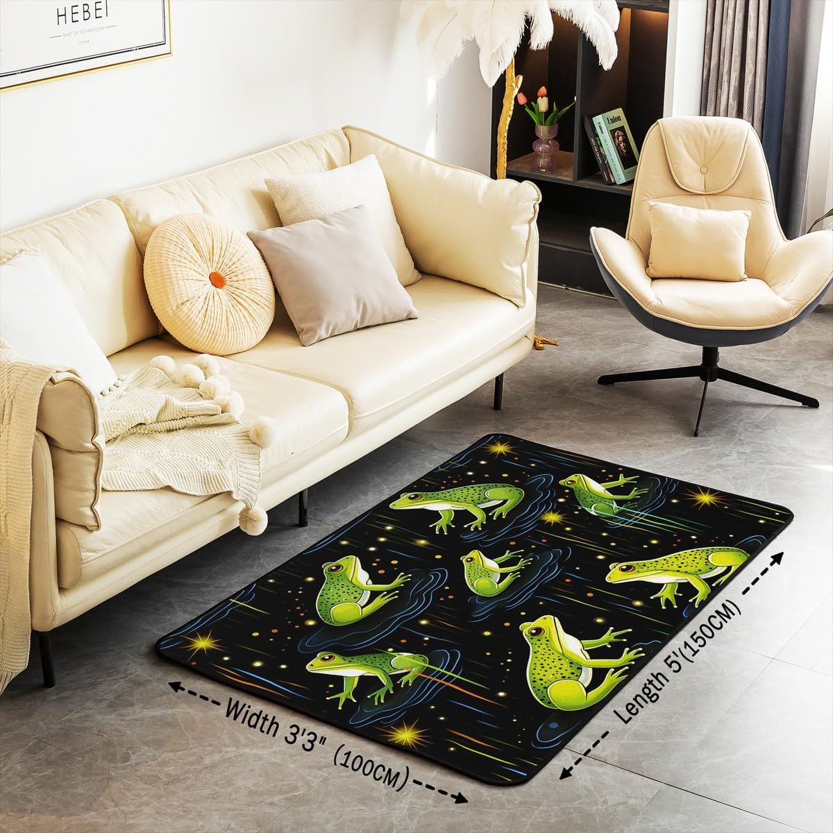 jejeloiu Yoga Chakras Area Rug 5x7, Boho Mandala Rugs for Living Room Bedroom for Kids Boys Girls Room Decor, Yoga Lover, Rainbow Chakras Indoor Floor Mat