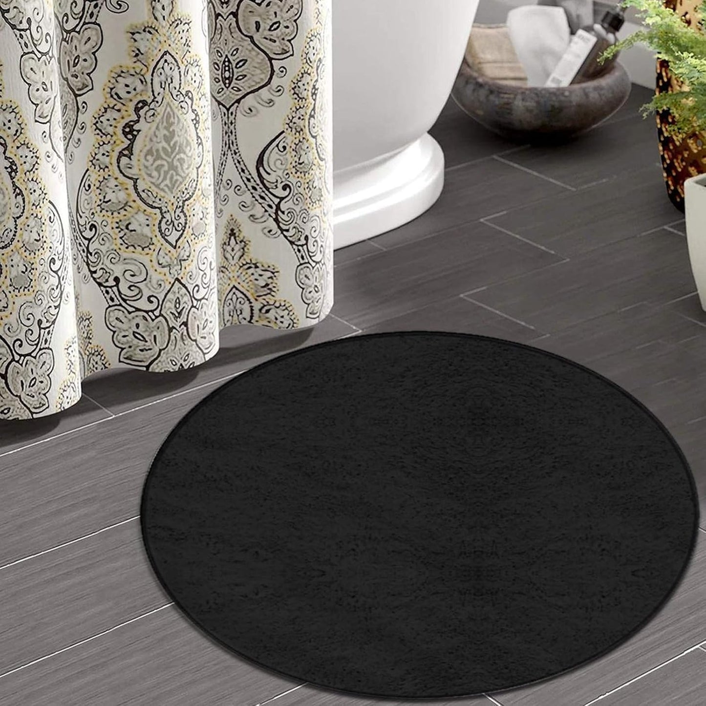 Women's Large Home Decor Mat, Soft Round Yoga Carpet, Non Slip Machine Washable Home Office Circle Rug Purple