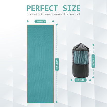 Eunzel 2 Pack Hot Yoga Towel with Grip Dot, Non Slip Yoga Mat Towe Sweat Absorbent Towel for Hot Yoga,Bikram, Pilates and Fitness 72" x 24", Pink
