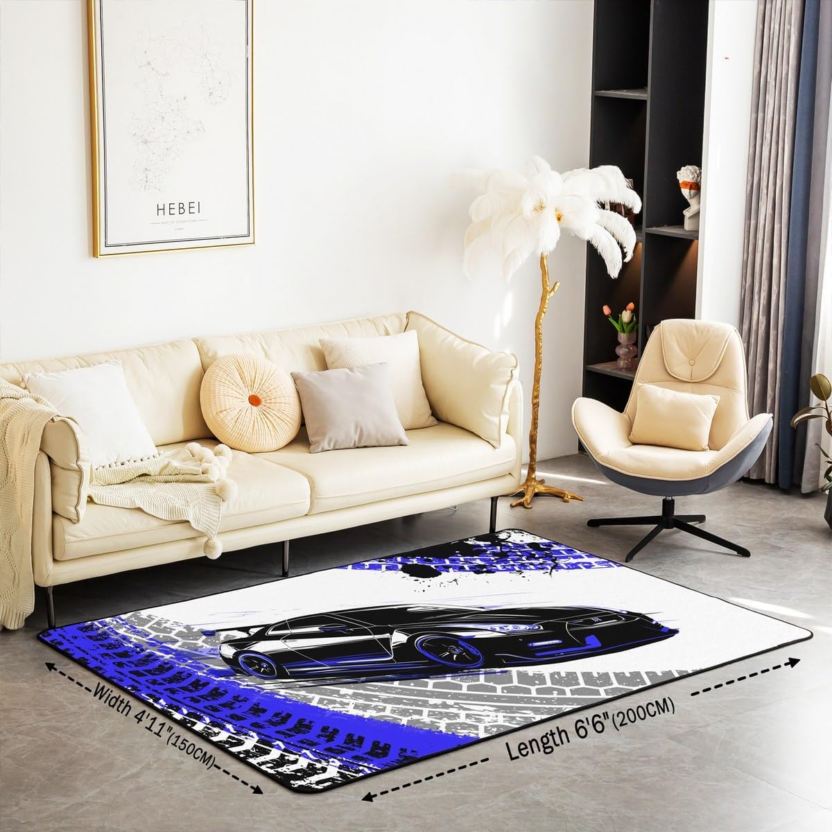 Feelyou Dirt Bike Area Rug 3x5 Kids Extreme Sports Green Honeycomb Living Room Rugs for Bedroom Boys Girls Teens Racing Motocross Rider Decorative Carpet Rug Non-Slip Motorcycle Indoor Floor Mat