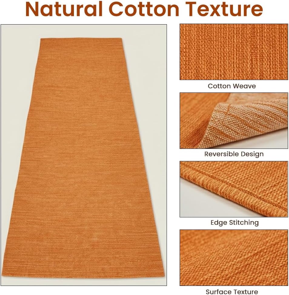 LFH Home Handmade Cotton Yoga Mat Cotton Rug picnic mat For Exercise, Workout, Fitness - Perfect Heavy Quality Eco Friendly Natural Cotton Woven Reversible Yoga Mats for Men & Women - 72x26 Inch.