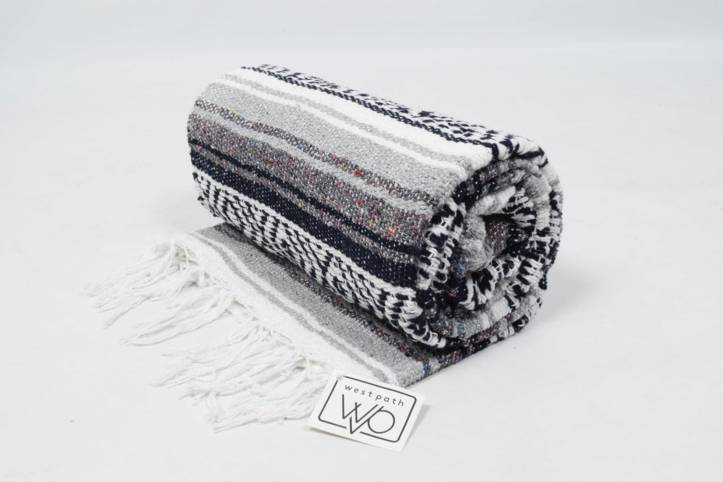 Open Road Goods Blue Mexican Blanket - Authentic Serape Falsa Blanket - Handmade