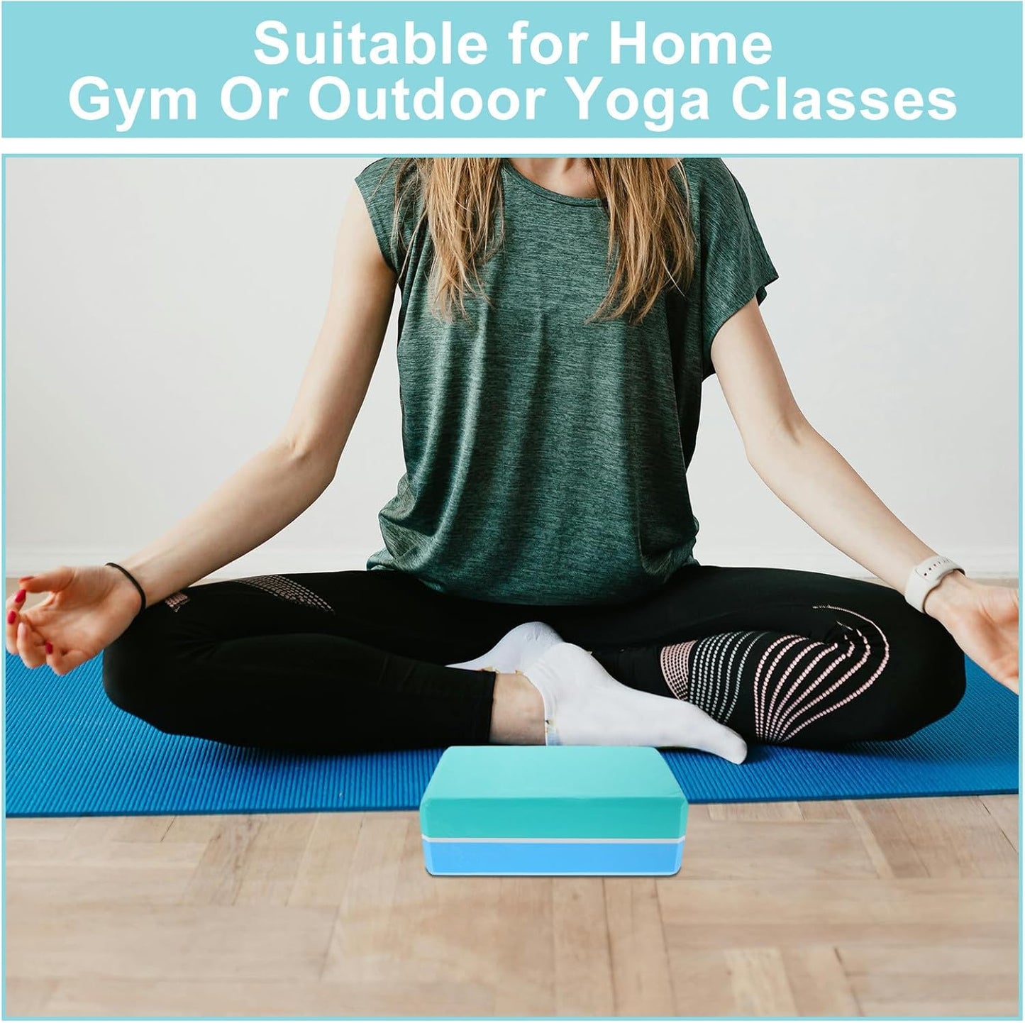 2pcs Blue Yoga Blocks: Non Slip Blocks Non Slip Foam Bricks Anti Tilt Lightweight High Density Yoga Accessories For Sports Meditation Fitness Stretching Toning