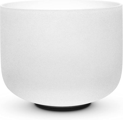 TOPFUND F Note Crystal Singing Bowl 10 inch Heart Chakra with Heavy Duty Carrying Case and Suede Mallet