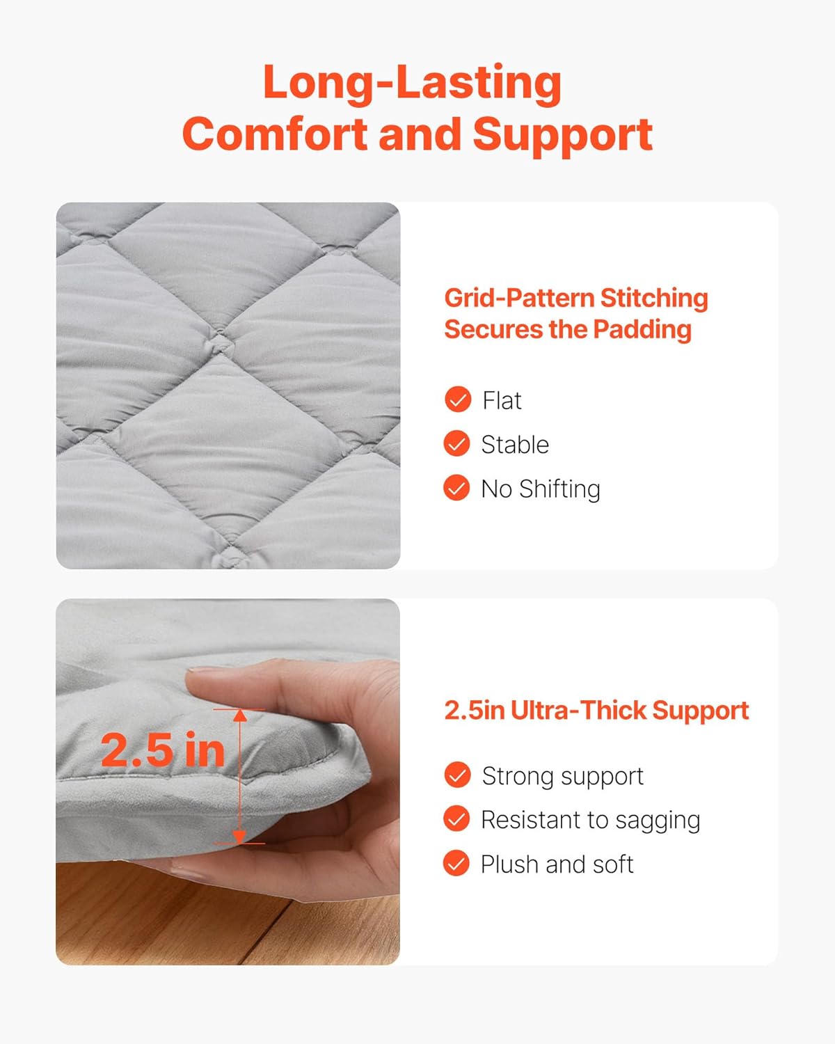 VEVOR Japanese Floor Mattress, Futon Mattress, 100% High Density Comfortable Foam, Foldable Tatami Mat with Storage Bag, Sleeping Pad for Camping Dormitory Yoga