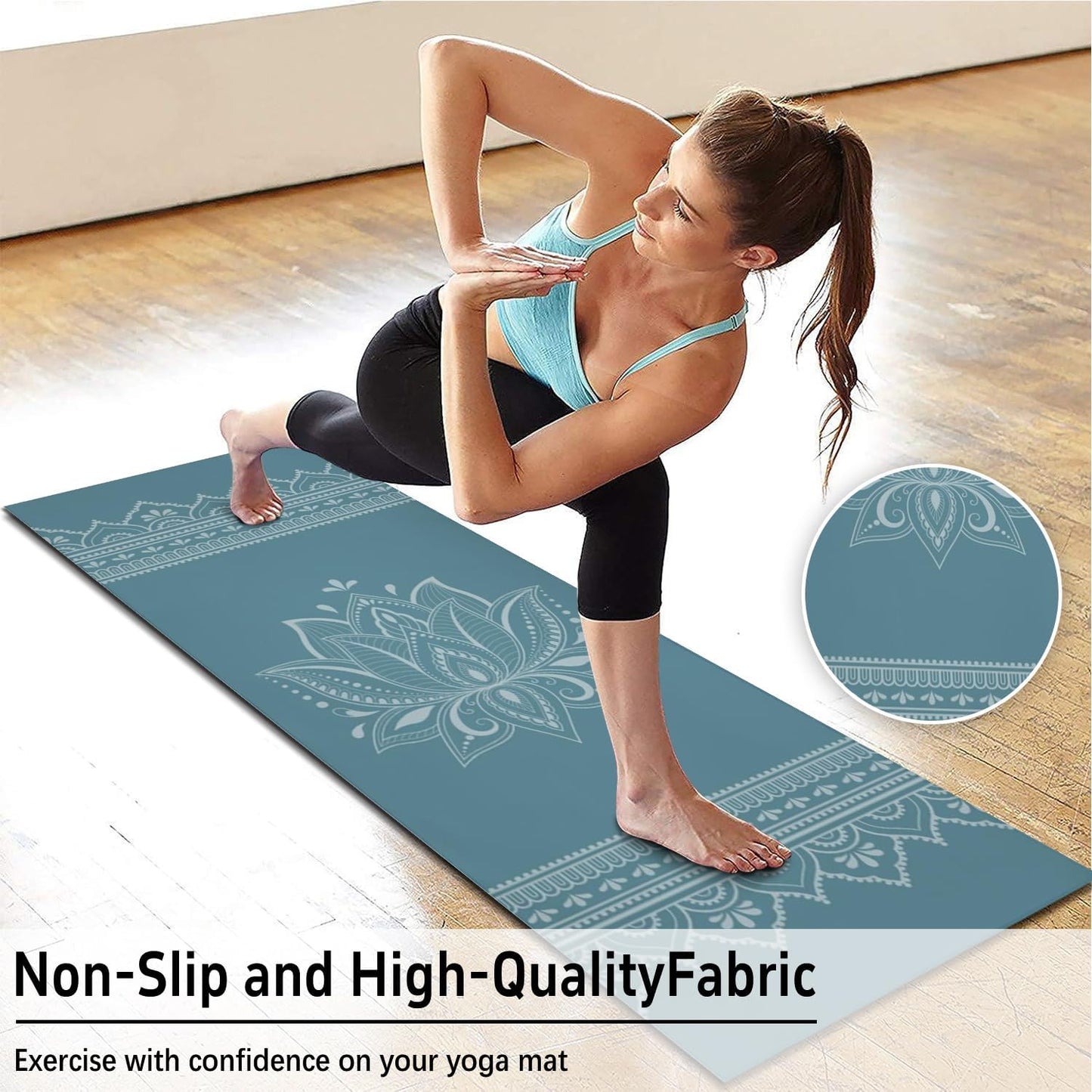 Hot Yoga Mat Towel with Corner Pockets Yoga Towels for Hot Yoga Non Slip with Travel Bag Sweat Absorbent Yoga Blankets Mat Cover for Workout Gym 70"x26" (Mountain-01, 70x26)