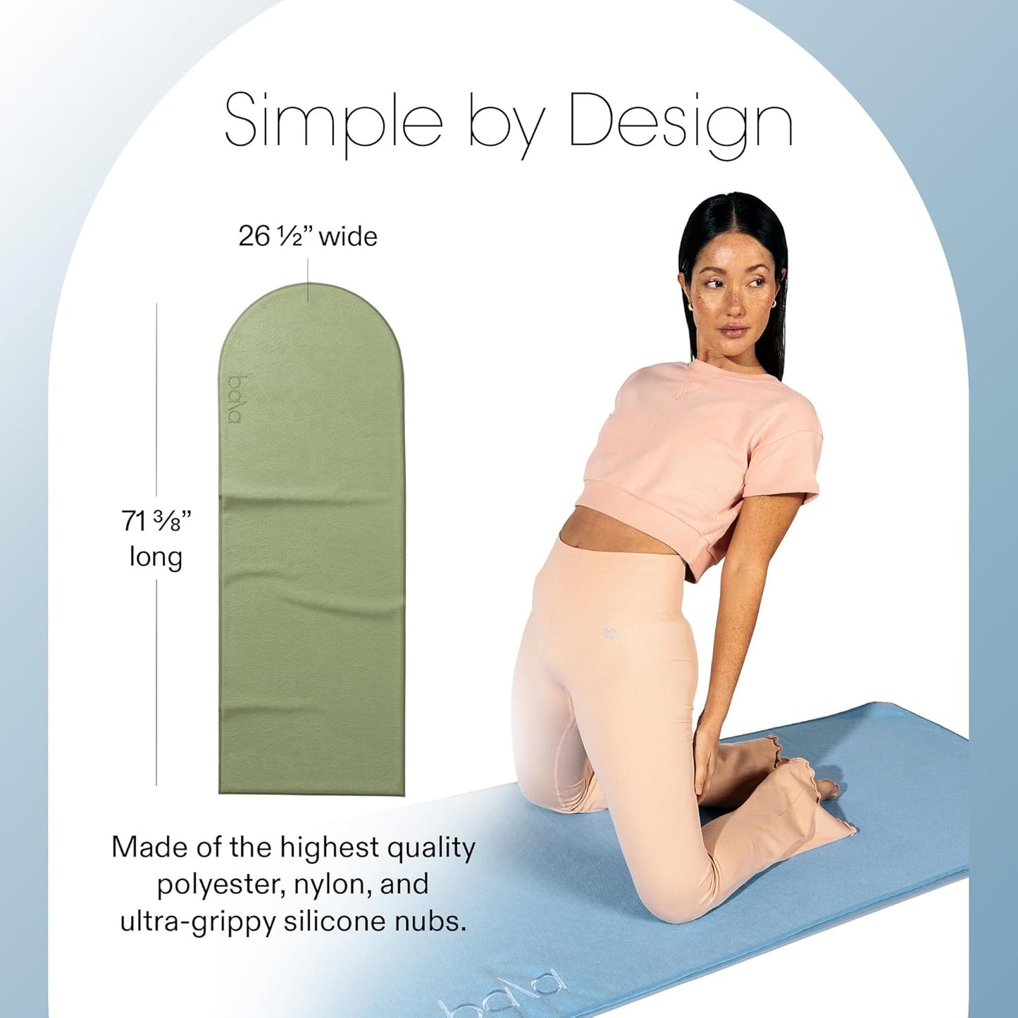 Bala Play Mat Towel, Sea - Non-Slip Absorbent Gym Towels Designed for Sweat, Hot Yoga, Pilates & Core Training Workouts - Fitness & Exercise Gear Essentials for Working Out - Men & Women