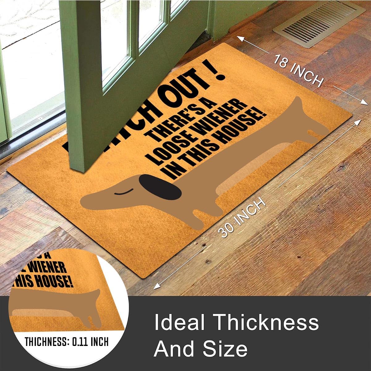 MELODADDY Funny Welcome Doormat Front Door Decor Rugs with Rubber Back 30"(L) x 18"(W) Personalized Matt Outside Entrance (Leave Your Worries At the Door Yoga Meditation Namaste)