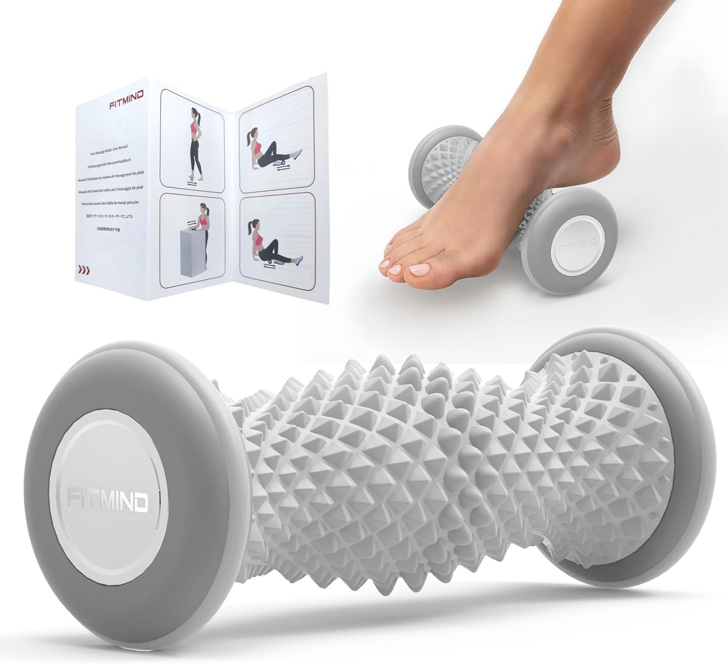 Foot Roller Massager for Plantar Fasciitis Relief, Portable Silent Deep Tissue Massager Tool for Arch and Heel Pain-Blue