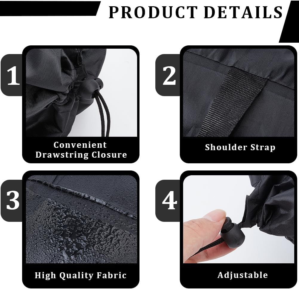 GORGECRAFT Black Protective Carrying Chair Bag 57.1x13.7 inch Big Polyester Camp Chair Replacement Bag with Drawstring Shoulder Strap for Foldable Hammock Yoga Mat Umbrella Tent Rectangle